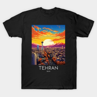 A Pop Art Travel Print of Tehran - Iran T-Shirt